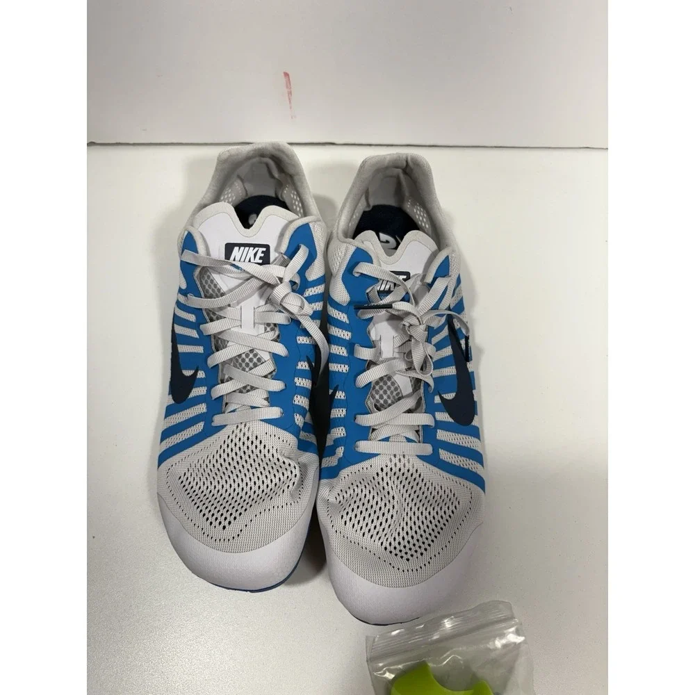 Nike Zoom D  Distance Track & Field‎ Spikes Blue White 819164-004 Mens Sz 12.5